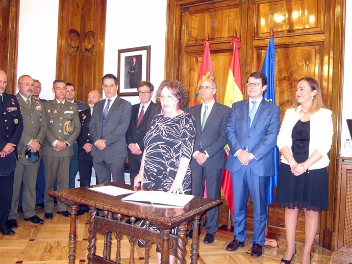 La subdelegada del Gobierno, Encarnación Pérez, en su toma de posesión, en 2018. Archivo