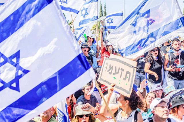 Manifestación contra la reforma judicial en Israel