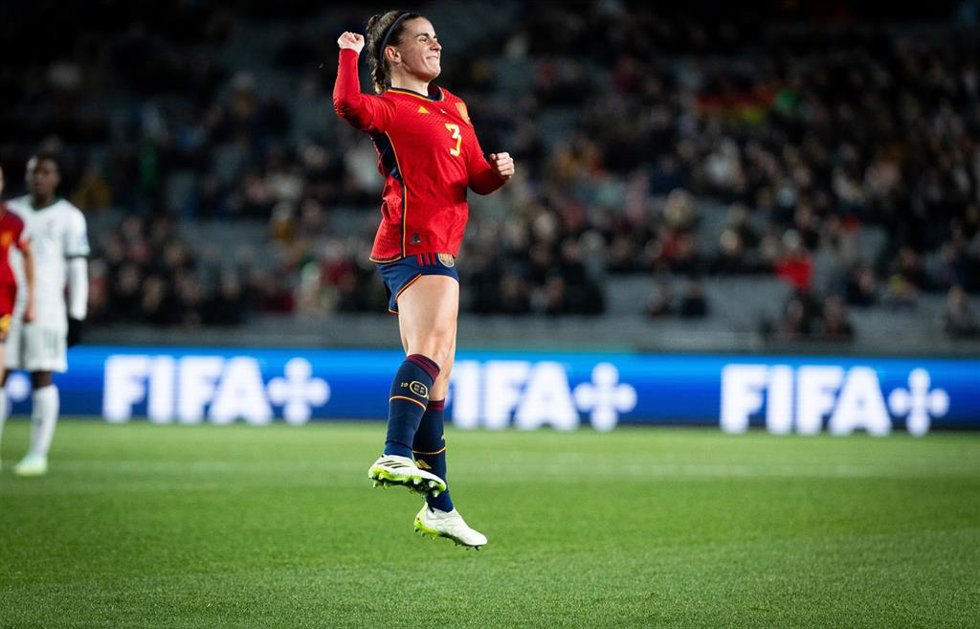 Tere Abellleira celebra su gol ante Zambia en el Mundial de Australia y Nueva Zelanda