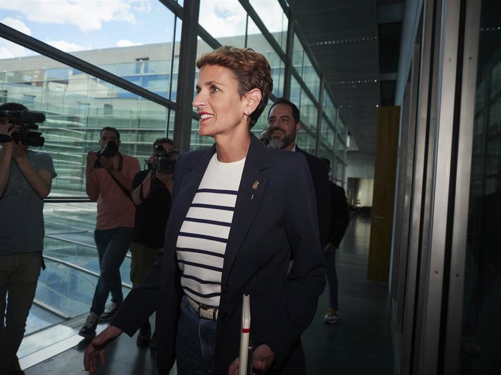 Archivo - La secretaria general del PSN y candidata a la Presidencia del Gobierno de Navarra, María Chivite.