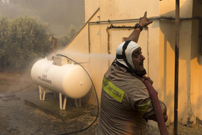 Imagen de incendios en Volos (Grecia) 