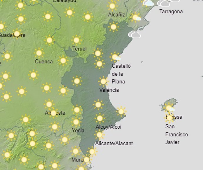 Predicción meteorlógica para el sábado 29 de julio