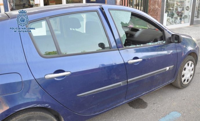 Estado de uno de los vehículos afectados.