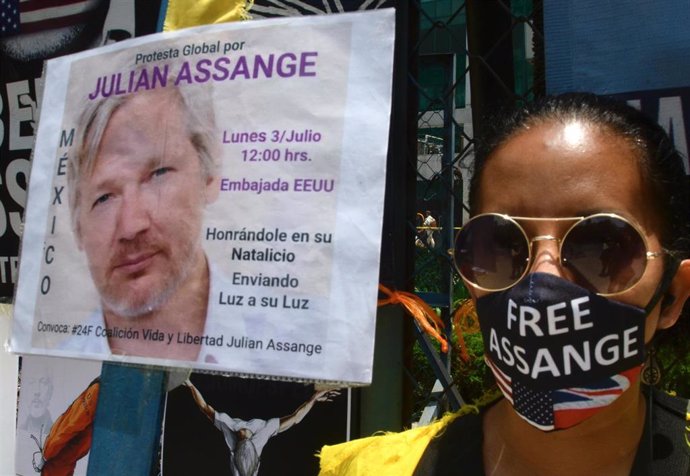 Protestas a favor de la liberación de Julian Assange