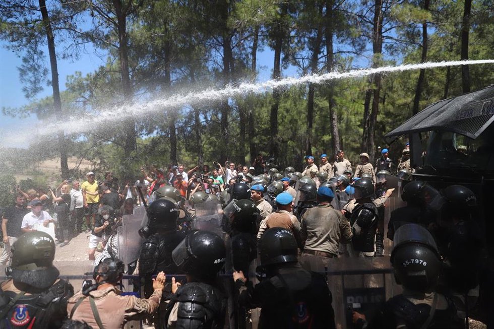 Portestas contra la ampliación de una mina en Akbelen, Turquía