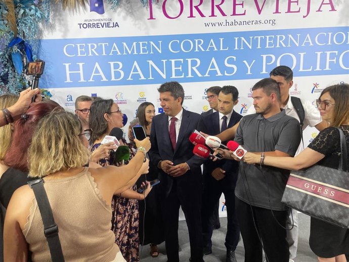 El 'president' de la Generalitat, Carlos Mazón, en Torrevieja