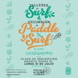 San Fernando pone en marcha en agosto seis talleres de surf y dos excursiones de paddle board