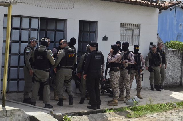 Archivo - Agentes de la Policía Militar de Brasil