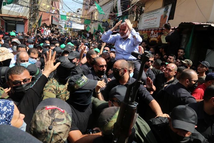 Archivo - El líder de Hamás, Ismail Haniye, en el campo de refugiados libanés de Ain al Hilweh