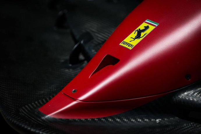 Archivo - Scuderia Ferrari, ambiance logo during a Formula 1 Grand Prix.