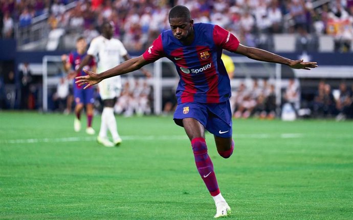 El jugador del FC Barcelona Ousmane Dembélé en un partido de pretemporada en Estados Unidos