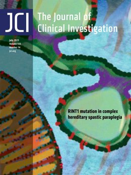 Portada del último número de 'The Journal of Clinical Investigation' con el artículo destacado.