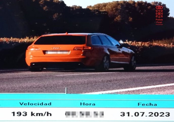 Imagen del vehículo interceptado en Marcilla