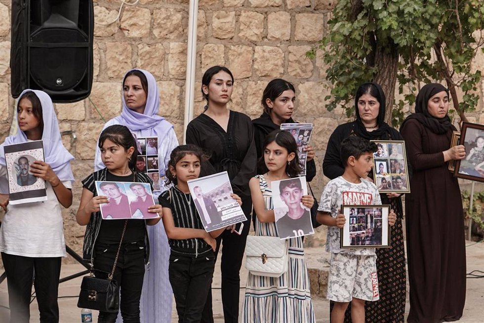 Archivo - Un evento en la ciudad de Lalish, en Irak, en conmemoración del genocidio yazidí