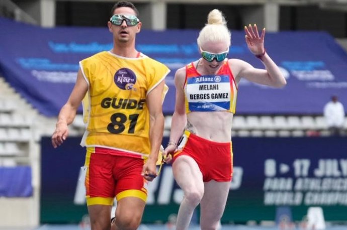 Melani Bergés, en el Campeonato del Mundo de atletismo adaptado.
