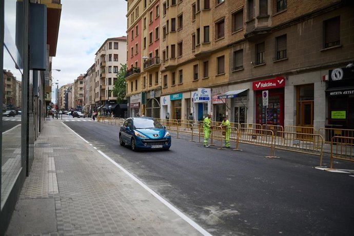 Imagen de las obras en la calle Paulino Caballero