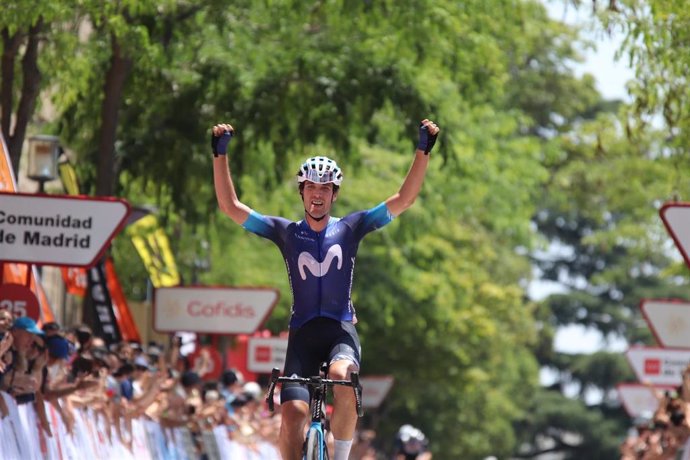 Archivo - Oier Lazkano celebra su título de campeón de España de ciclismo en ruta en 2023