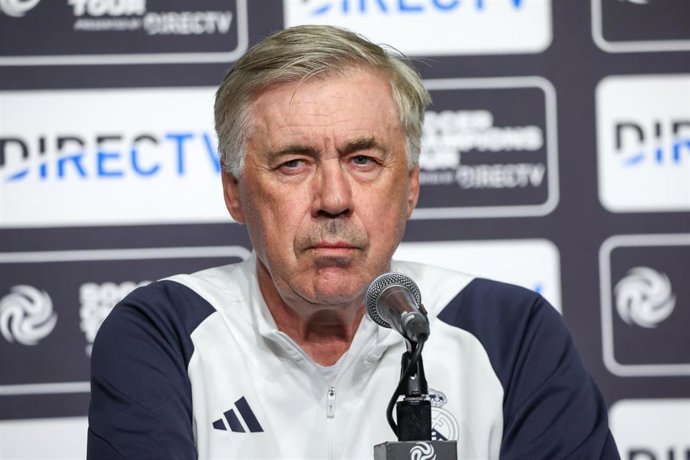El entrenador del Real Madrid Carlo Ancelotti en rueda de prensa