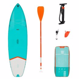 El Pack Paddel Surf 10' que ofrece Decathlon en su programa de alquiler