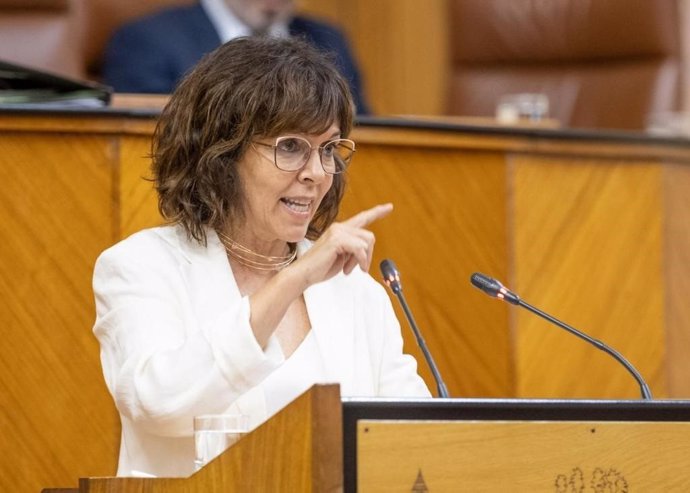 La diputada andaluza del grupo parlamentario socialista María Ángeles Prieto en el Parlamento andaluz. (Foto de archivo).