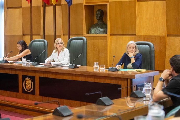 Blanca Solans durante la primera Comisión plenaria de Hacienda del Ayuntamiento de Zaragoza.