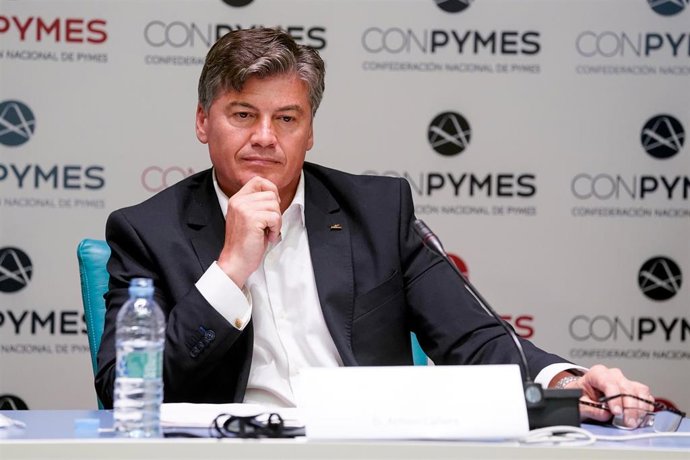 Archivo - El presidente de Pimec, Antoni Cañete, durante el acto de presentación de Conpymes