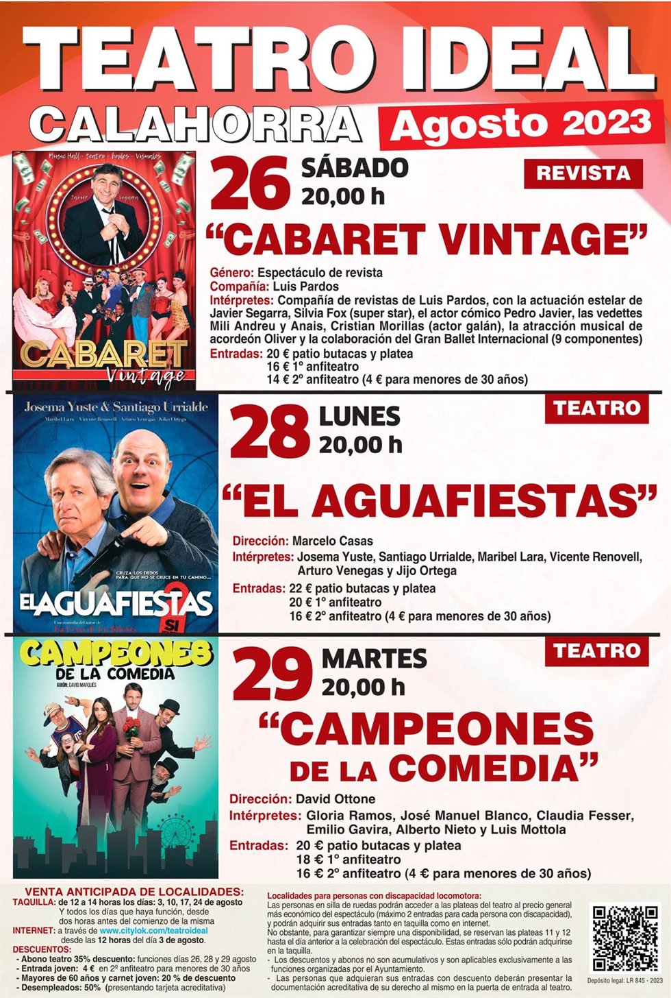 Este jueves comienza la venta de entradas en taquilla para las obras de teatro de las fiestas de agosto de Calahorra