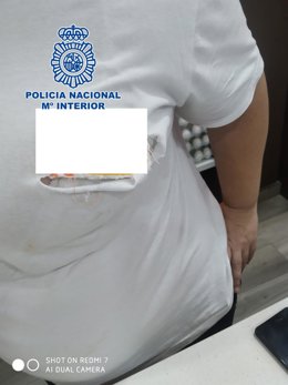 Imagen parcial de la detenida