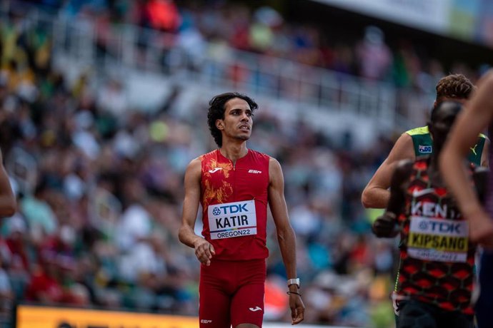 Archivo - Mohamed Katir durante el Mundial de Atletismo de 2022