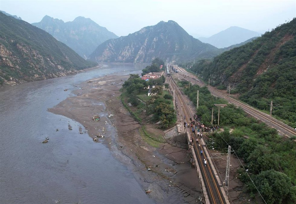 Efectos de las lluvias en Pekín, China