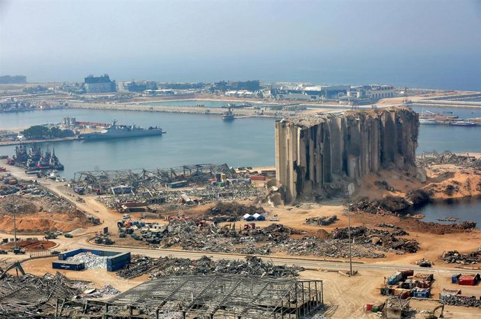 Archivo - Daños materiales por las explosiones registradas en agosto de 2020 en el puerto de la capital de Líbano, Beirut