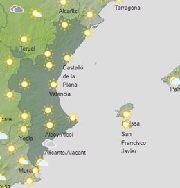 Previsión meteorológica de la Aemet para la Comunitat Valenciana