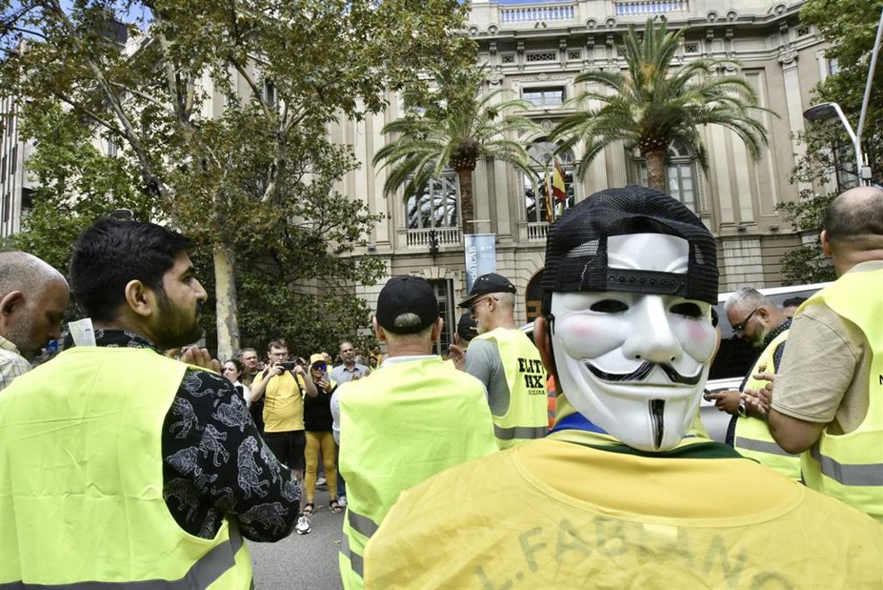 Archivo - Manifestación de Élite Taxi.