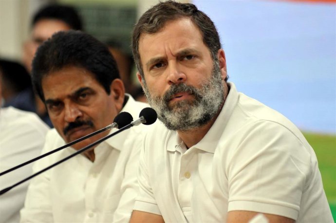 Archivo - El líder opositor Rahul Gandhi.