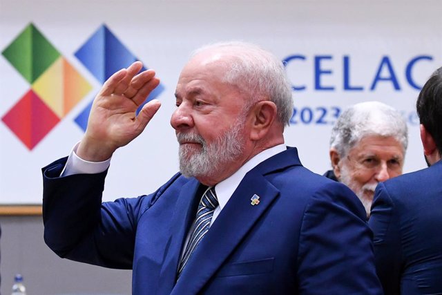 HANDOUT - 17 July 2023, Belgium, Brussels: Brazilian President Luiz Inacio Lula da Silva attends the EU-CELAC Summit. The EU-CELAC Summits bring together European, Latin American and Caribbean heads of state and government to strengthen relations between 