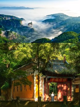A fairyland-like part of Shenxianju scenic area & Guoqing Temple in Tiantai Mountain