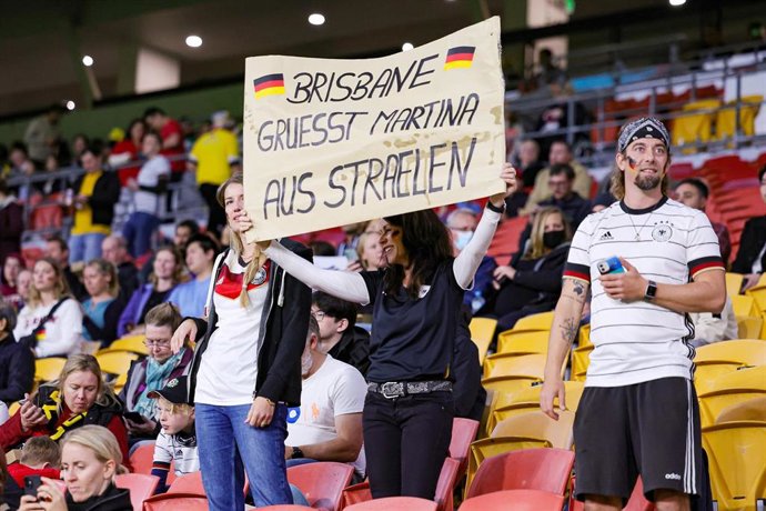 Aficionados alemanes durante el Alemania-Corea del Sur del Mundial de Australia y Nueva Zelanda