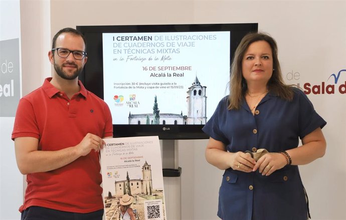 El concejal de Turismo de Alcalá la Real, Juan Manuel Marchal, y la coordinadora local de Ciudades Medias, M Eugenia Gil