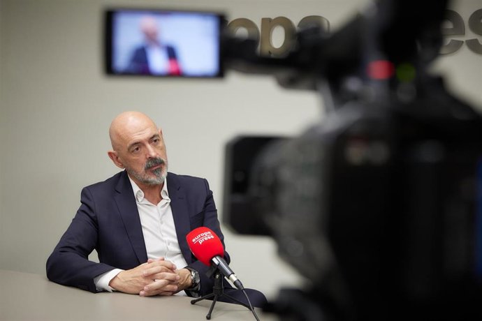 El rector de la Universidad Complutense de Madrid, Joaquín Goyache, durante una entrevista para Europa Press