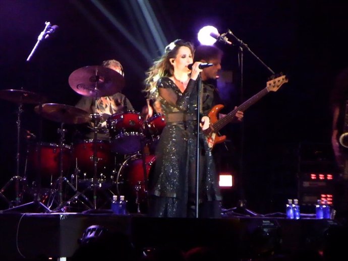 Malú durante su último concierto en Sitges