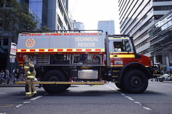 Archivo - Bomberos en Brisbane, Queensland, Australia. Imagen de archivo.