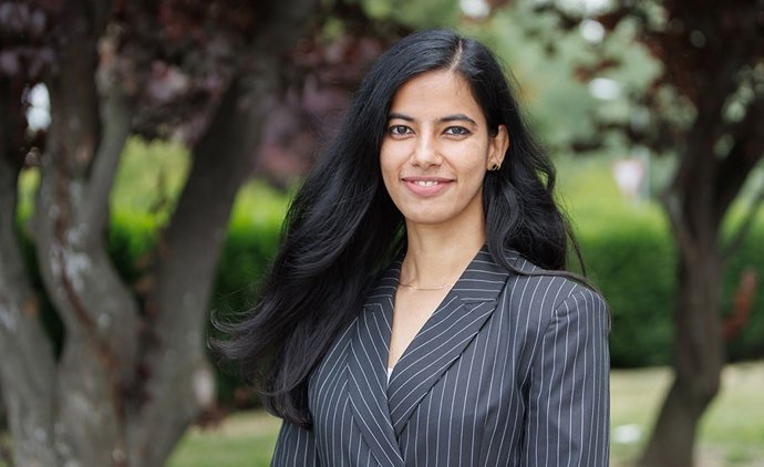 Rasmi Janardhanan en el Campus de Arrosadia de la UPNA.