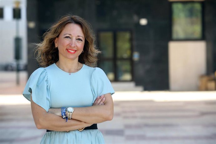 Patricia Navarro, presidenta del PP Málaga y la delegada del Gobierno de Andalucía en Málaga durante un momento en la entrevista con Europa Press.