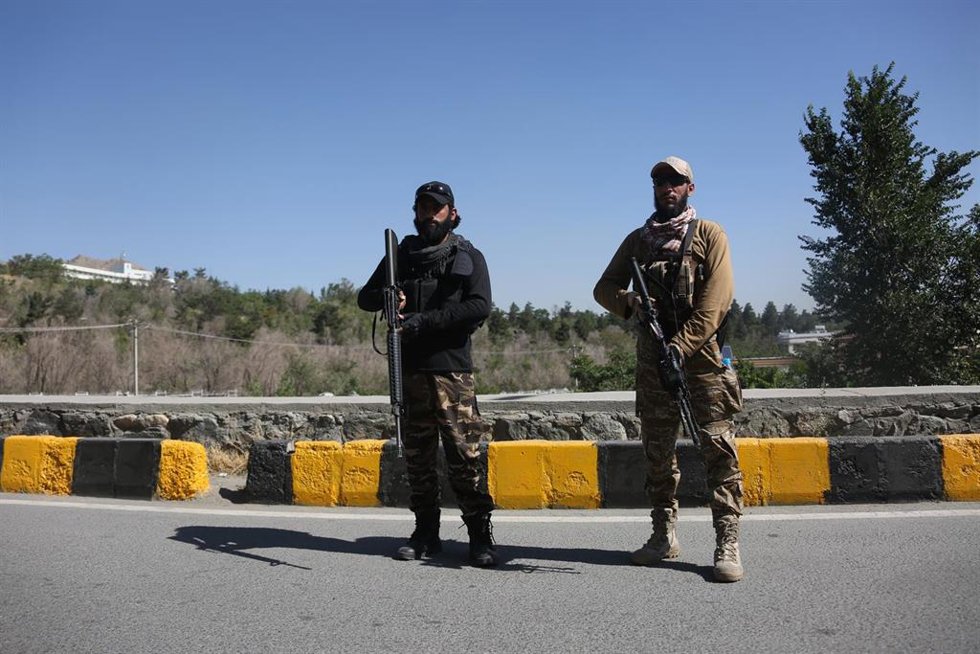 Archivo - Miembros de las fuerzas de seguridad de los talibán.