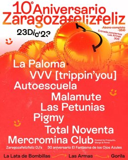 En el mes de diciembre, se celebrará el 10 aniversario del Zaragoza Feliz Feliz.