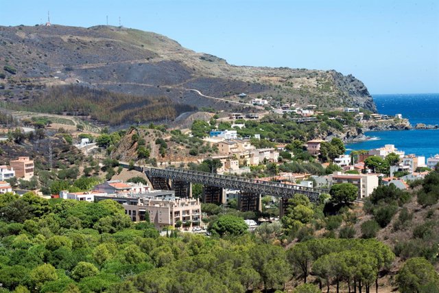 Hectàrees de terra cremada a causa d'un incendi forestal, a 5 d'agost de 2023, a Colera, Girona
