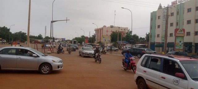 NIAMEY, July 28, 2023  -- This photo taken on July 28, 2023 shows a street view of Niamey, the capital of Niger. General Abdourahamane Tchiani, leader of Niger's presidential guard, has been named "president of the National Council for the Safeguard of th