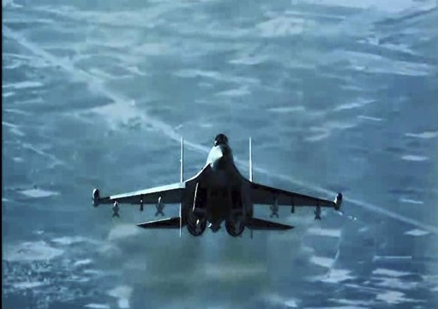 Imagen de archivo de un caza de la Fuerza Aérea de Rusia. 