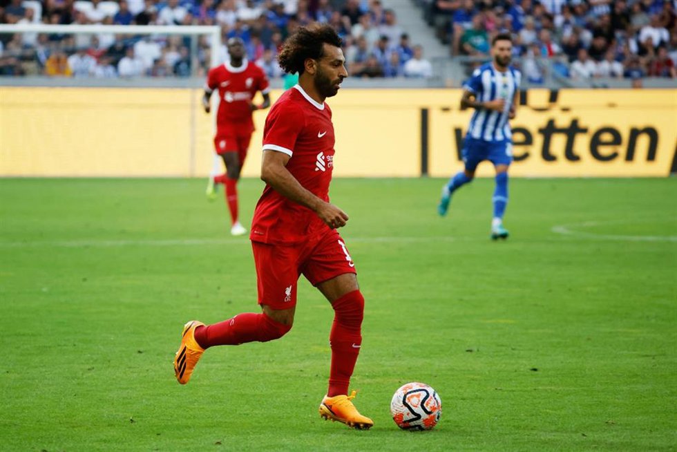 El delantero egipcio Mohamed Salah durante un partido con el Liverpol