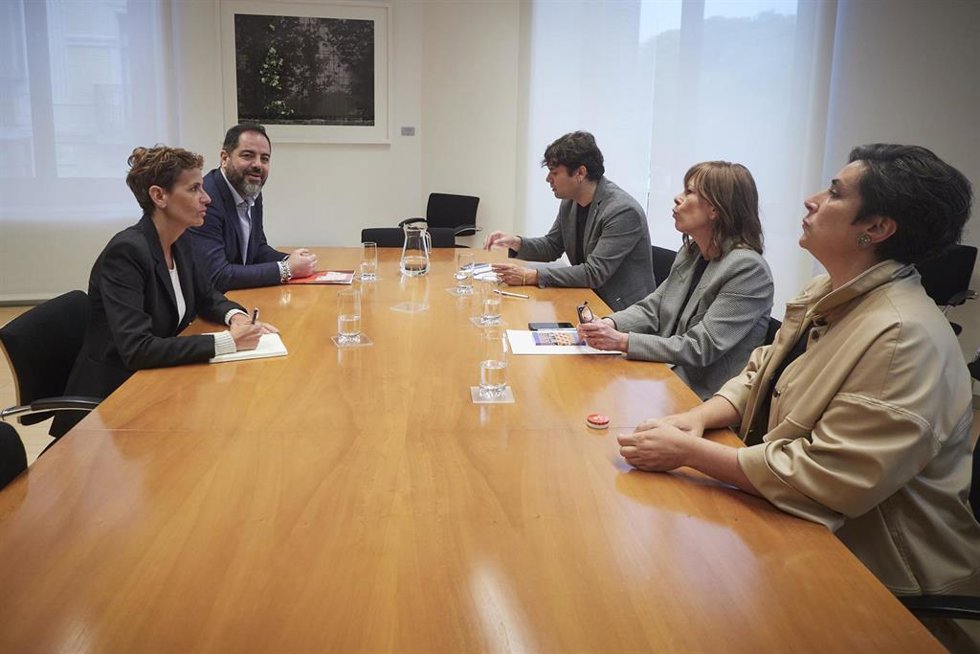 Archivo - Reunión entre PSN y Geroa Bai tras las elecciones forales del 28 de mayo.